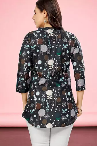 cotton blend printed short kurti