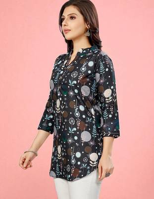 cotton blend printed short kurti 3