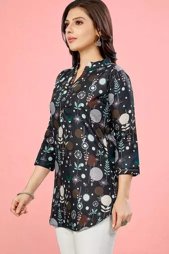 cotton blend printed short kurti