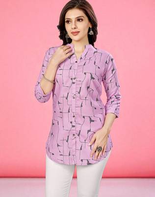  cotton blend printed short kurti 1