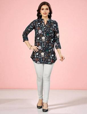 cotton blend printed short kurti 5