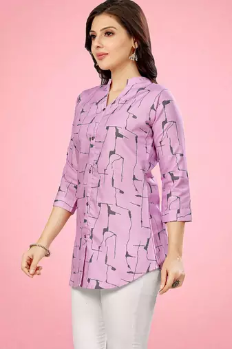  cotton blend printed short kurti