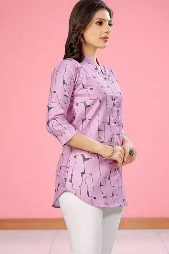  cotton blend printed short kurti