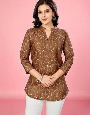 Saree swarg cotton blend printed short kurti 1