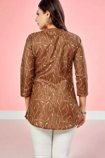 Saree swarg cotton blend printed short kurti