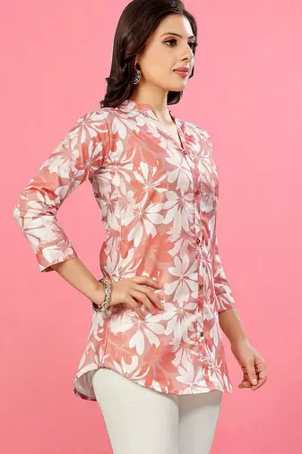  cotton blend printed short kurti