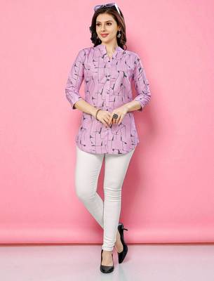  cotton blend printed short kurti 5