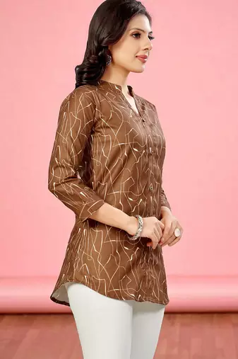 Saree swarg cotton blend printed short kurti