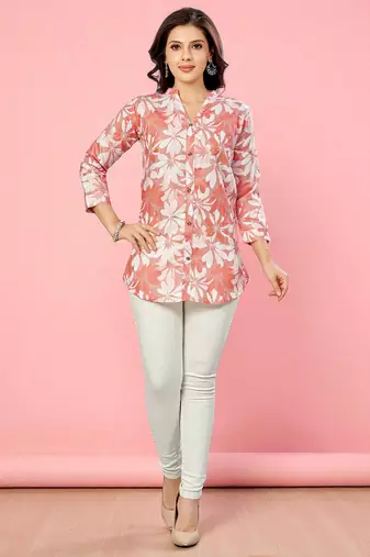  cotton blend printed short kurti