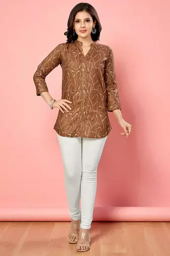 Saree swarg cotton blend printed short kurti
