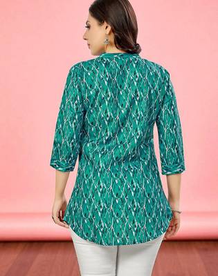 cotton blend printed short kurti 2