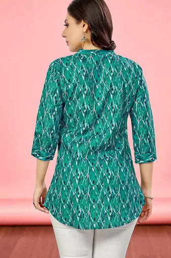 cotton blend printed short kurti