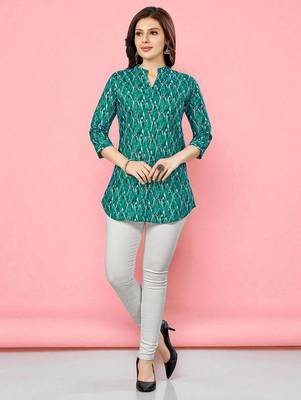 cotton blend printed short kurti 5
