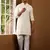 Men's off-white woven viscose blend kurta with straight hem