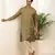 Men's olive green cotton kurta with subtle self-texture