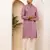Men's magenta viscose blend kurta with rich sheen