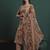 brown cotton floral print kantha work a-line kurta pants dupatta set