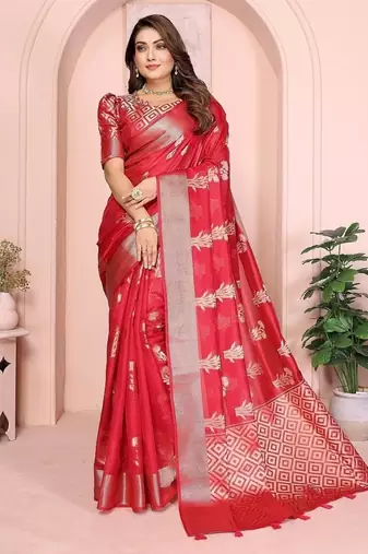 Pink Color Party Wear Organza Silk Saree