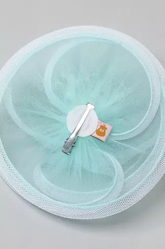 Blue net pearl fascinator