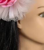 Pink plain net fascinator