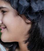 Black plain net fascinator