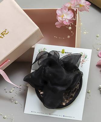 Black plain net fascinator 2