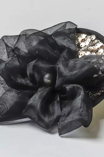 Black plain net fascinator