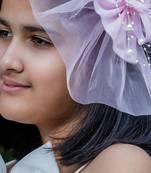 Purple plain net fascinator