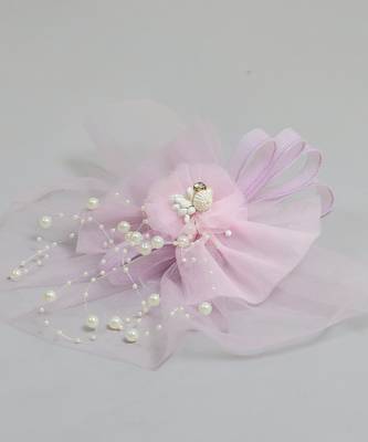Purple plain net fascinator 2
