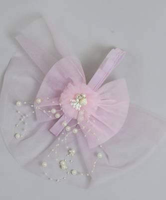 Purple plain net fascinator 3