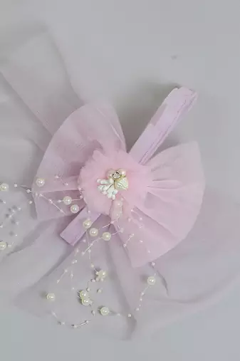 Purple plain net fascinator
