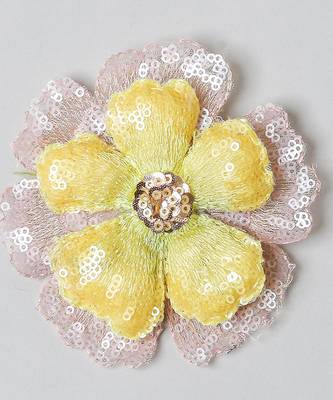 Yellow plain net hair clip 2