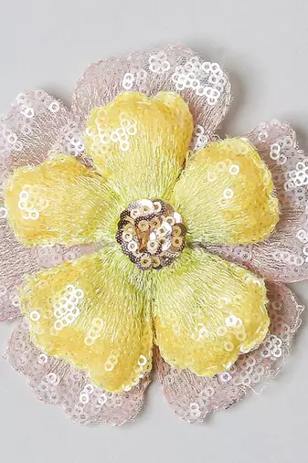 Yellow plain net hair clip