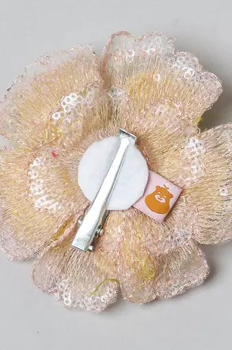 Yellow plain net hair clip