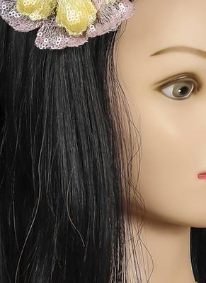 Yellow plain net hair clip 4