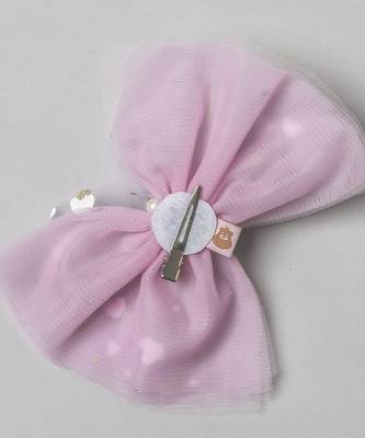 Purple net pearl hair bow 4