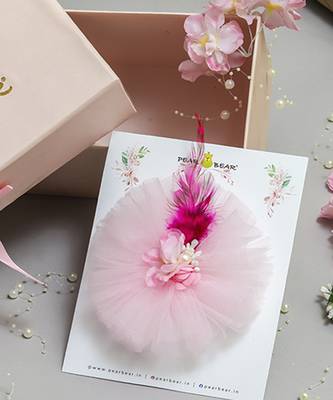 Pink stone net hair clip 1