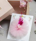 Pink stone net hair clip