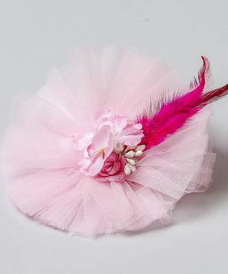 Pink stone net hair clip 2