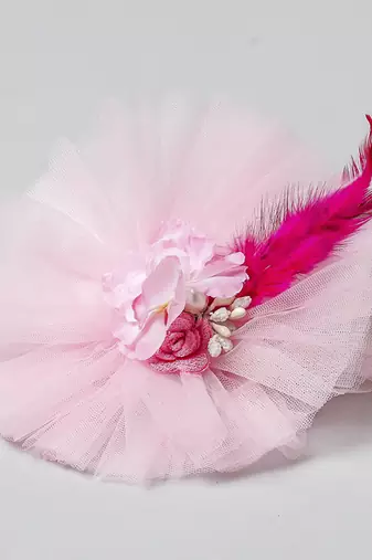 Pink stone net hair clip