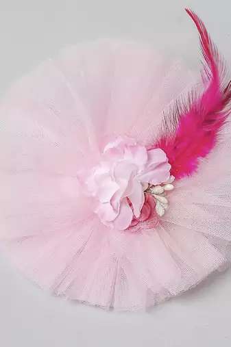 Pink stone net hair clip