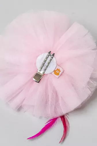 Pink stone net hair clip