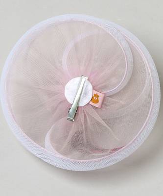 Purple net pearl fascinator 4