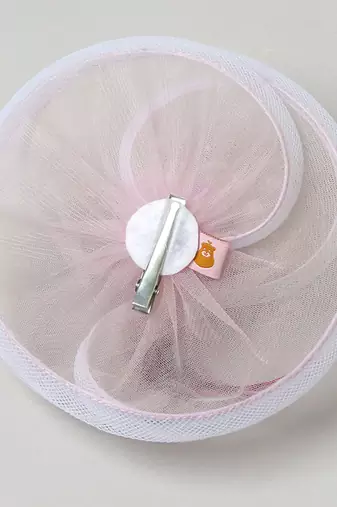 Purple net pearl fascinator