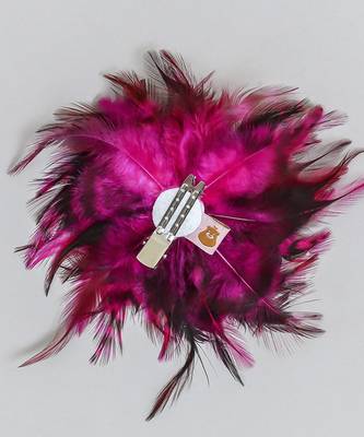 Pink pearl feather hair clip 4
