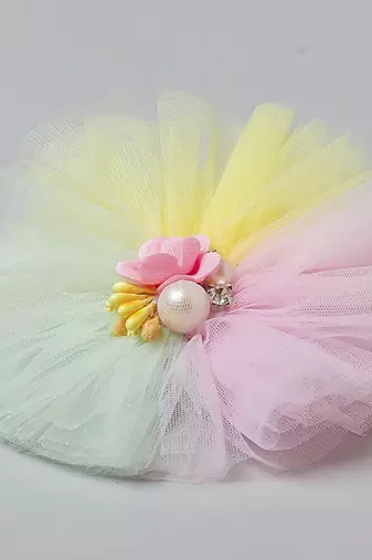 Multicolor plain net hair clip