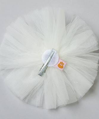 White plain net hair clip 2