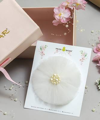White plain net hair clip 3