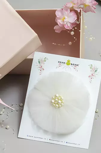 White plain net hair clip