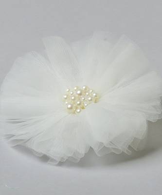White plain net hair clip 4